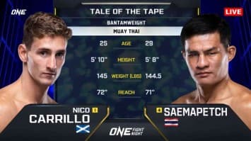 นิโค คาร์ริลโล vs เสมาเพชร แฟร์เท็กซ์ | ONE FIGHT NIGHT 23 | 6 ก.ค.67 | CH7HD