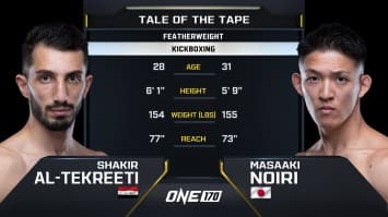 ชากีร์ แอล เตครีติ vs มาซาอากิ โนอิริ | ONE 170 | 24 ม.ค. 2568 | Ch7HD