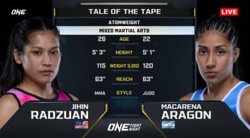 จีฮิน รัดซวน VS มาคาเรนา อารากอน | ONE FIGHT NIGHT 30 | CH7HD | 5 เม.ย. 2568