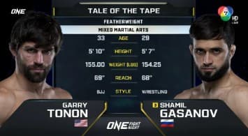 แกรี โทนอน  vs  ชามิล กาซานอฟ | ONE FIGHT NIGHT 34 | CH7HD | 2 ส.ค.2568